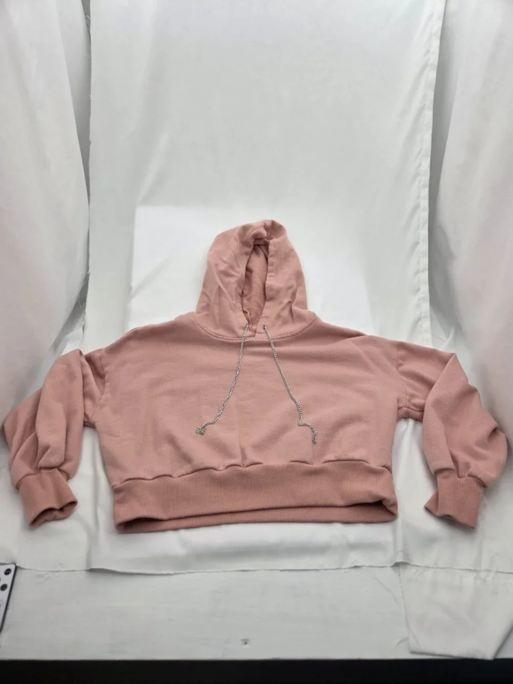 Pink Cropped Chain Hoodie | Edgy Streetwear Essential XL - Picture 6 of 7